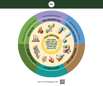 biểu đồ chức năng protein sữa pha latte animal free tạo body dày và ổn định latte art