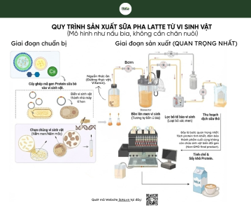 sơ đồ quy trình sản xuất sữa lên men chính xác precision fermentation bioreactor.