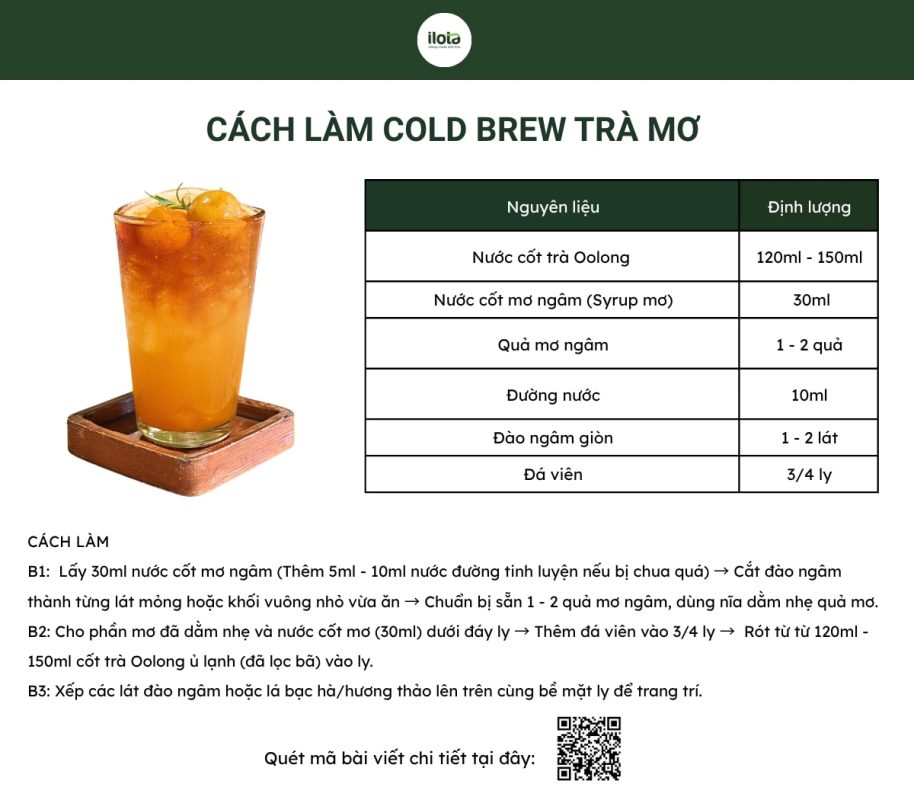 Cách làm Cold Brew trà mơ